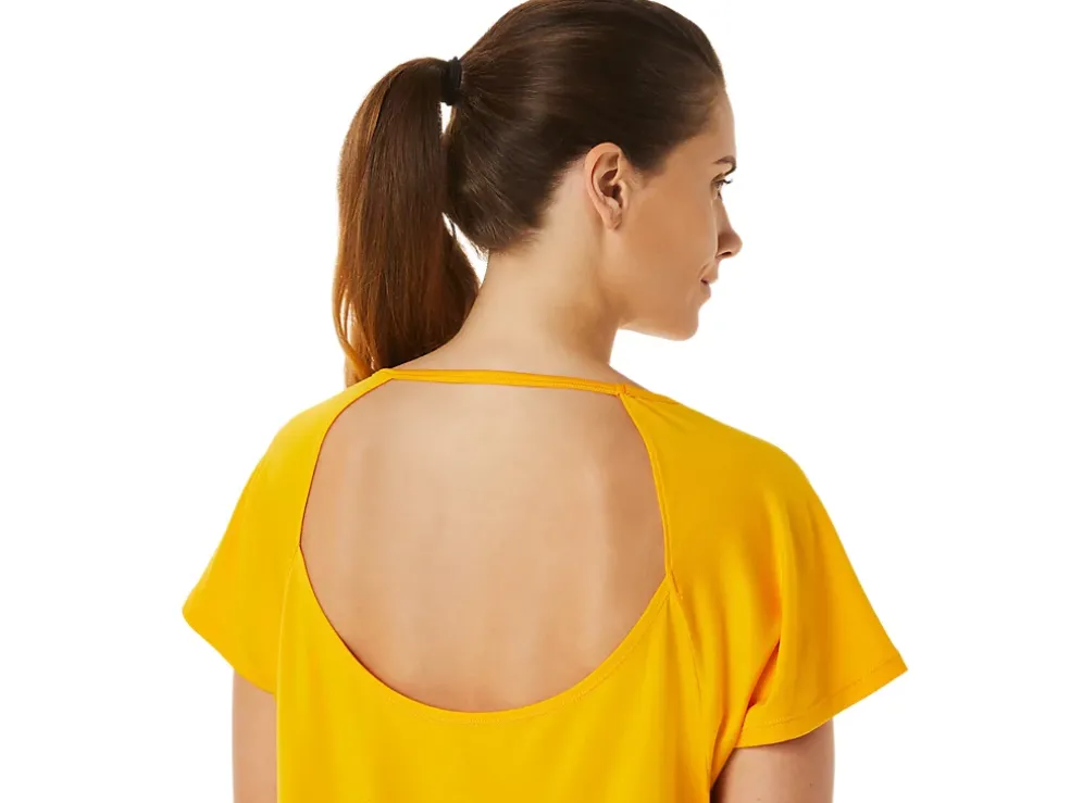 Online ASICS SIDE SLIT SHORT SLEEVE TOP Sunflower
