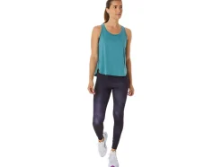 Shop ASICS SIDE SLIT SLEEVELESS TOP Misty Pine