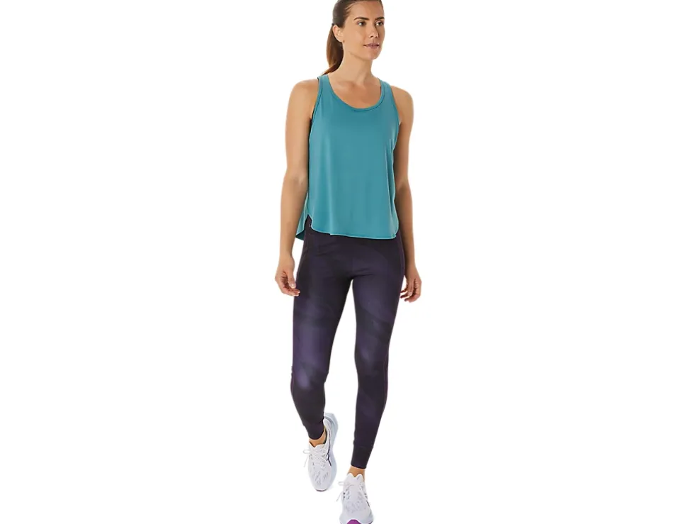 Shop ASICS SIDE SLIT SLEEVELESS TOP Misty Pine