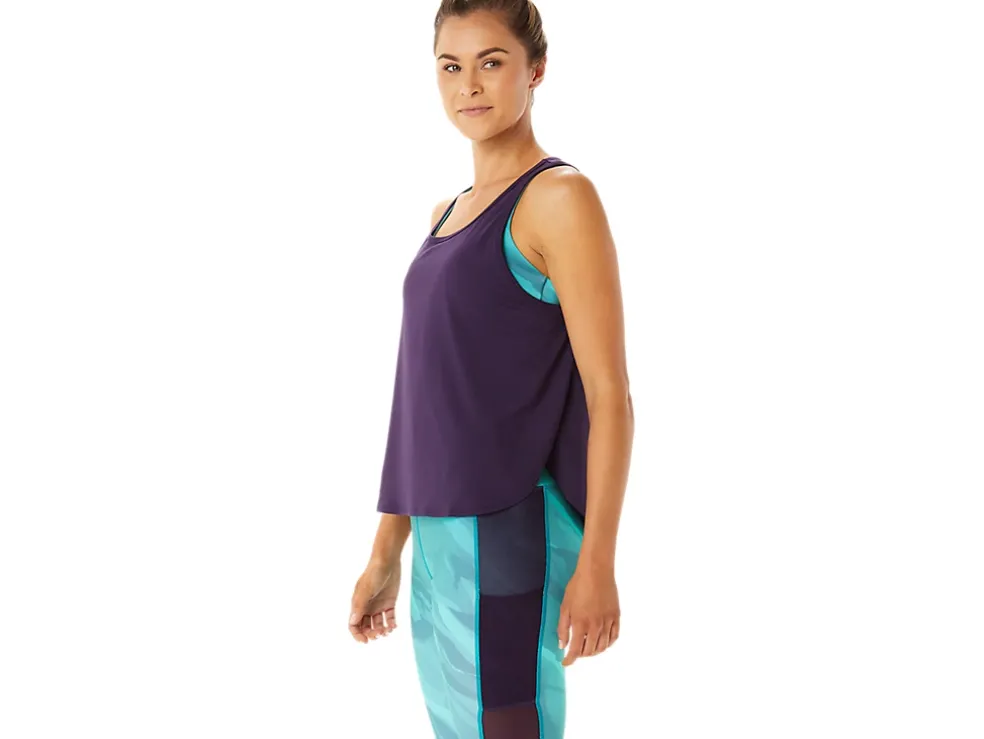 Fashion ASICS SIDE SLIT SLEEVELESS TOP Night Shade