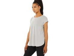Cheap ASICS SLIT SHORT SLEEVE TOP Oyster Grey