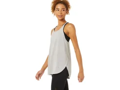 Clearance ASICS SLIT SLEEVELESS TOP Oyster Grey