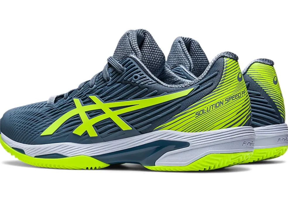 Cheap ASICS SOLUTION SPEED FF 2 CLAY Steel Blue/Hazard Green