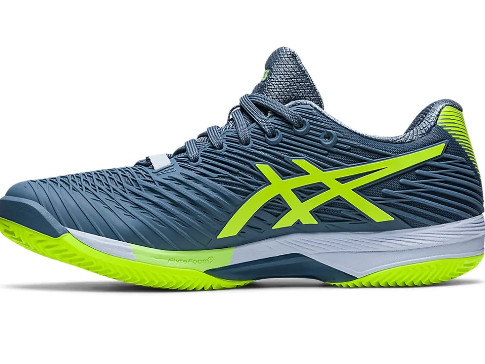 Cheap ASICS SOLUTION SPEED FF 2 CLAY Steel Blue/Hazard Green