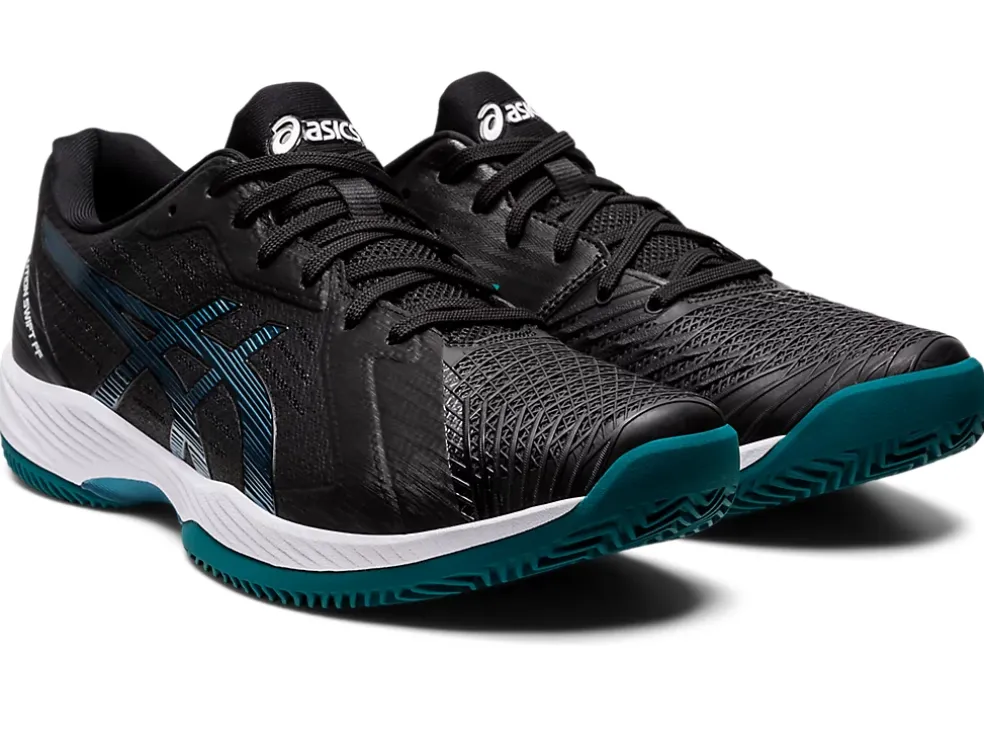Discount ASICS SOLUTION SWIFT FF CLAY Black/Misty Pine