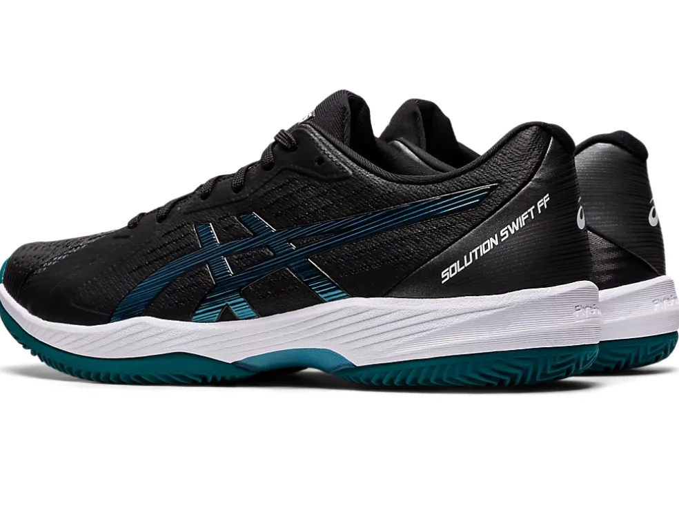 Discount ASICS SOLUTION SWIFT FF CLAY Black/Misty Pine