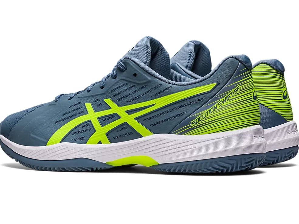 Cheap ASICS SOLUTION SWIFT FF CLAY Steel Blue/Hazard Green