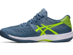 Cheap ASICS SOLUTION SWIFT FF CLAY Steel Blue/Hazard Green