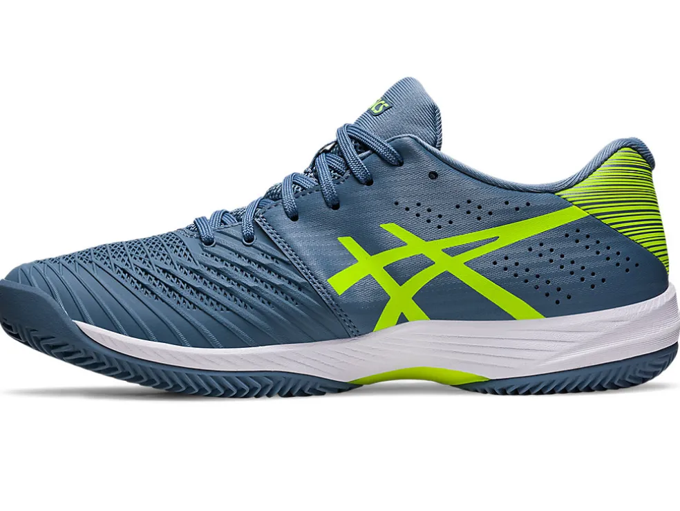 Cheap ASICS SOLUTION SWIFT FF CLAY Steel Blue/Hazard Green