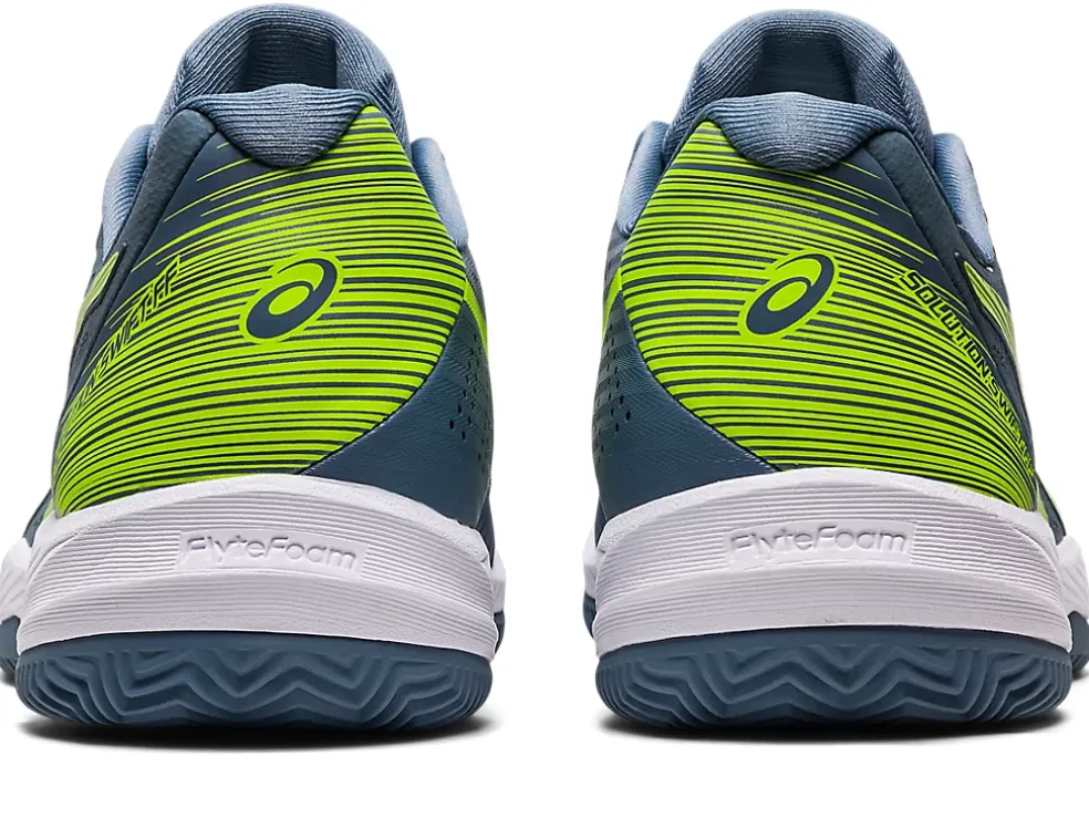 Cheap ASICS SOLUTION SWIFT FF CLAY Steel Blue/Hazard Green