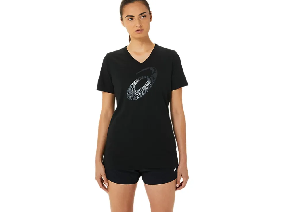 Hot ASICS SPIRAL ;a; AIRBRUSH TIGER PRINT VNECK Performance Black
