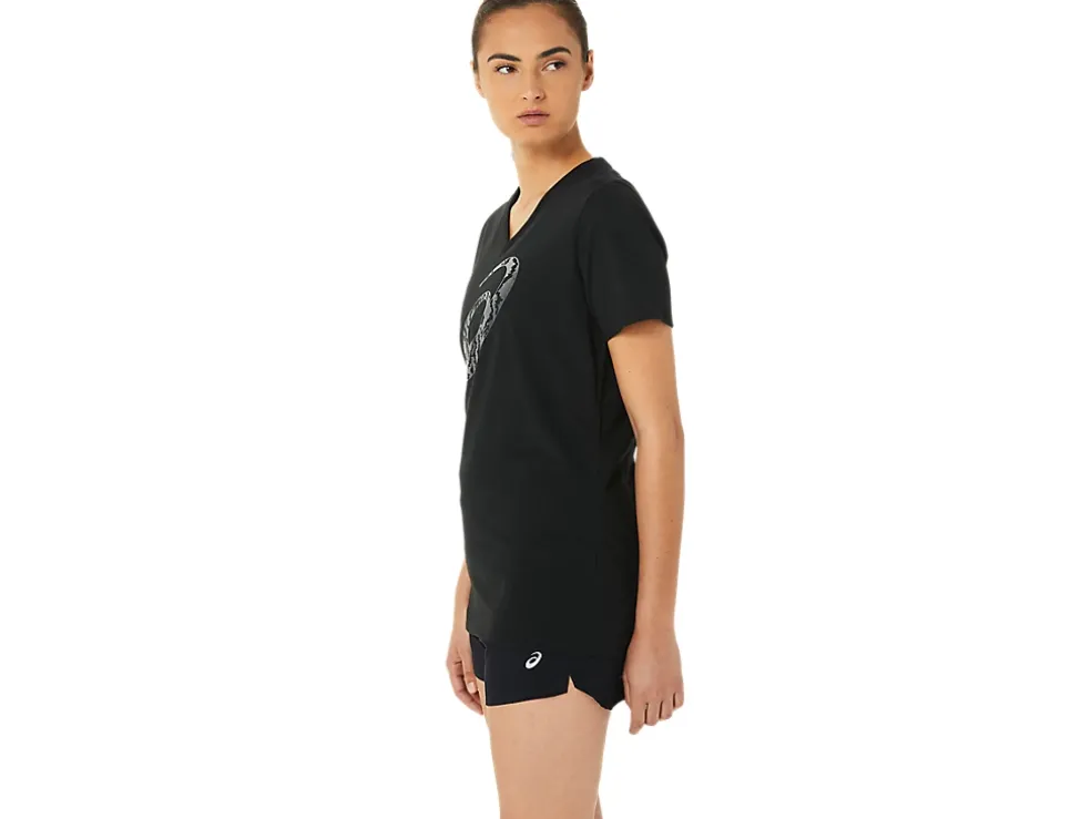 Hot ASICS SPIRAL ;a; AIRBRUSH TIGER PRINT VNECK Performance Black