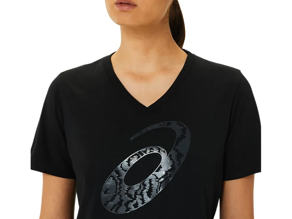 Hot ASICS SPIRAL ;a; AIRBRUSH TIGER PRINT VNECK Performance Black