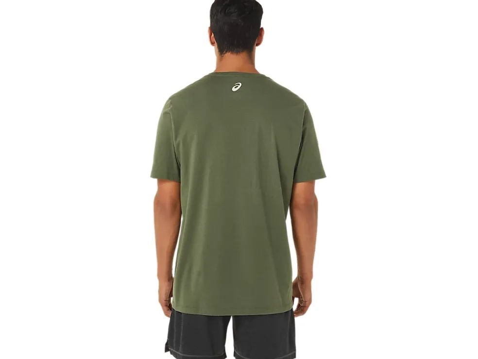 Fashion ASICS SPIRAL A TRACK AND FIELD TEE Olive Canvas