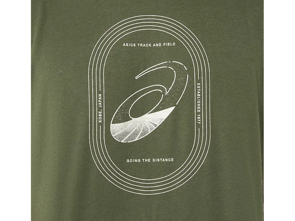 Fashion ASICS SPIRAL A TRACK AND FIELD TEE Olive Canvas