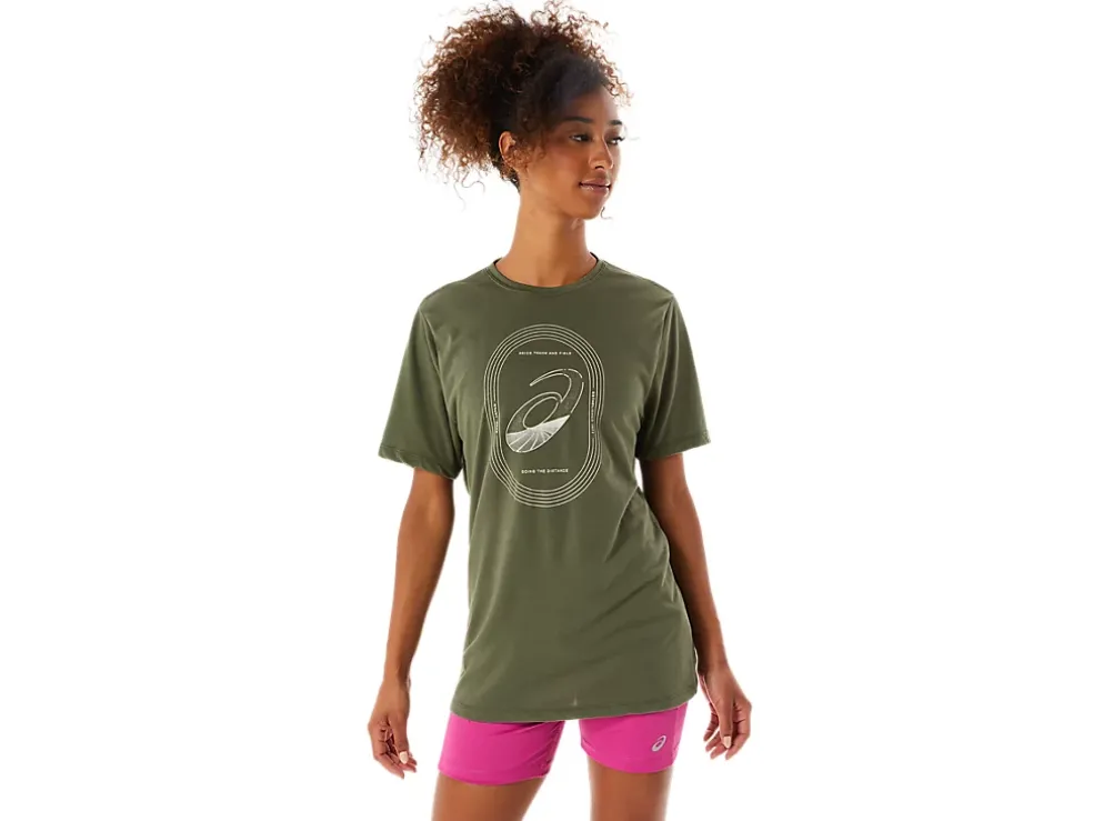 Fashion ASICS SPIRAL A TRACK AND FIELD TEE Olive Canvas