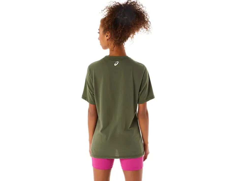 Fashion ASICS SPIRAL A TRACK AND FIELD TEE Olive Canvas