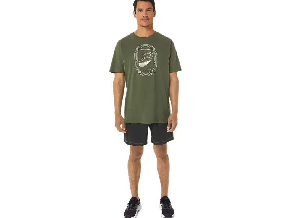 Fashion ASICS SPIRAL A TRACK AND FIELD TEE Olive Canvas