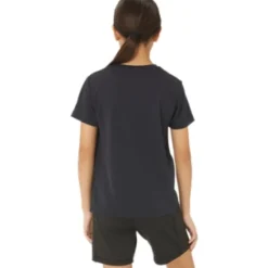New ASICS SPIRAL GRAPHIC SHORT SLEEVE TEE Performance Black