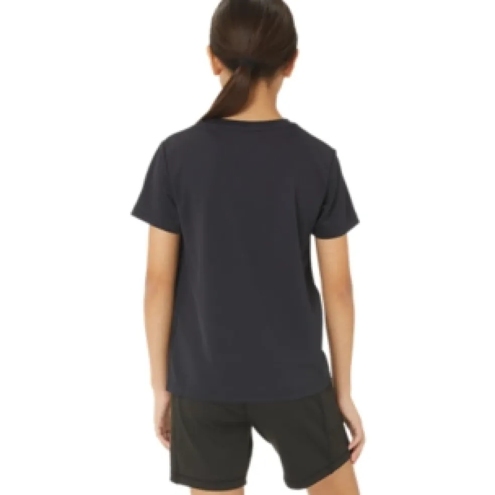 New ASICS SPIRAL GRAPHIC SHORT SLEEVE TEE Performance Black