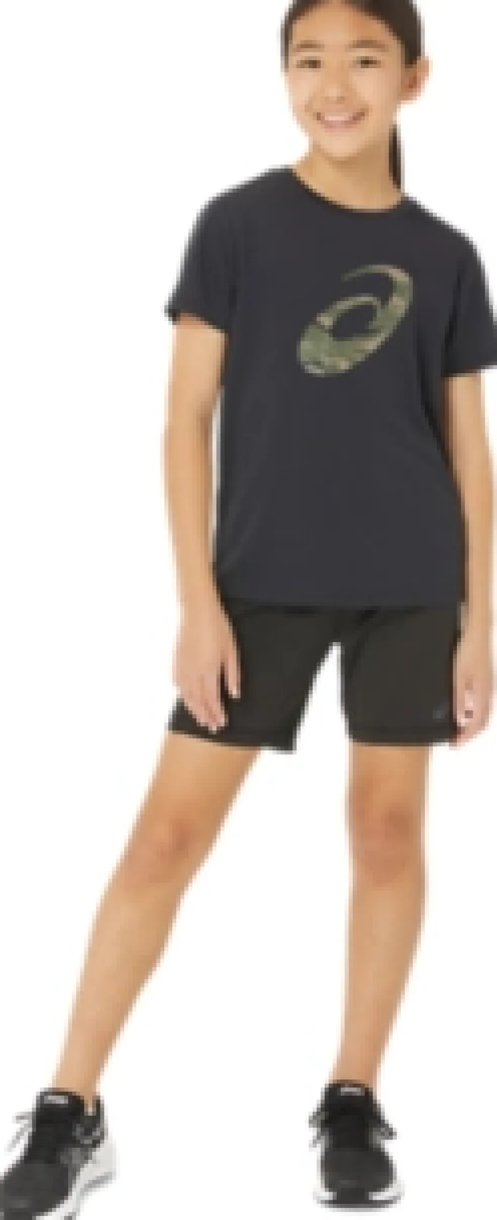 New ASICS SPIRAL GRAPHIC SHORT SLEEVE TEE Performance Black