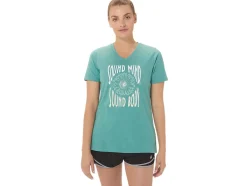 Online ASICS SUNFLOWER SLOGAN V-NECK Sage Heather