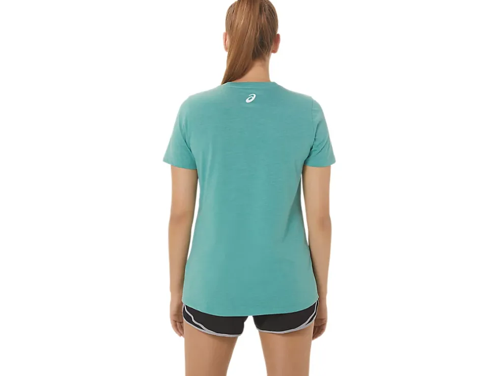 Online ASICS SUNFLOWER SLOGAN V-NECK Sage Heather