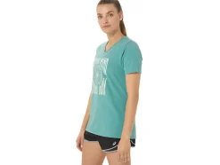 Online ASICS SUNFLOWER SLOGAN V-NECK Sage Heather