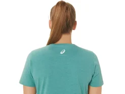 Online ASICS SUNFLOWER SLOGAN V-NECK Sage Heather