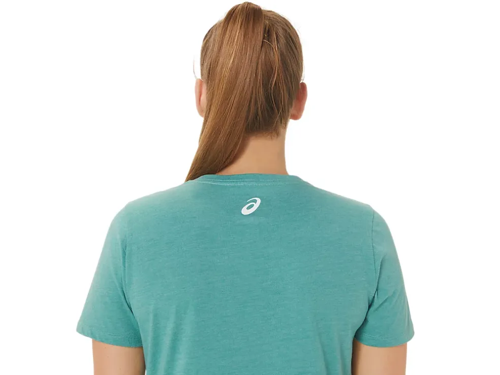 Online ASICS SUNFLOWER SLOGAN V-NECK Sage Heather