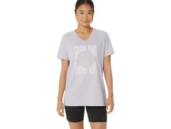 Hot ASICS SUNFLOWER SLOGAN V-NECK Dusk Violet