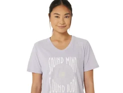 Hot ASICS SUNFLOWER SLOGAN V-NECK Dusk Violet