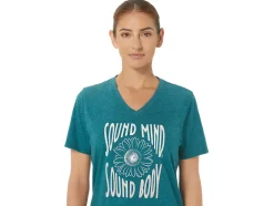 Cheap ASICS SUNFLOWER SLOGAN V-NECK Velvet Pine Heather