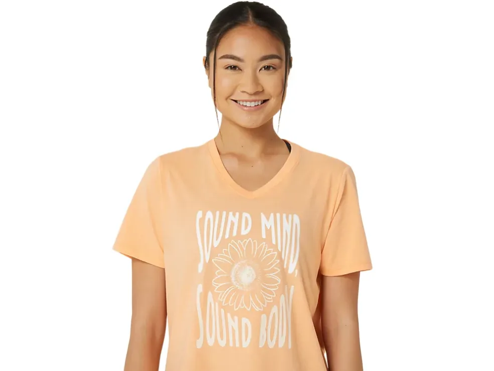 Store ASICS SUNFLOWER SLOGAN V-NECK Summer Dune