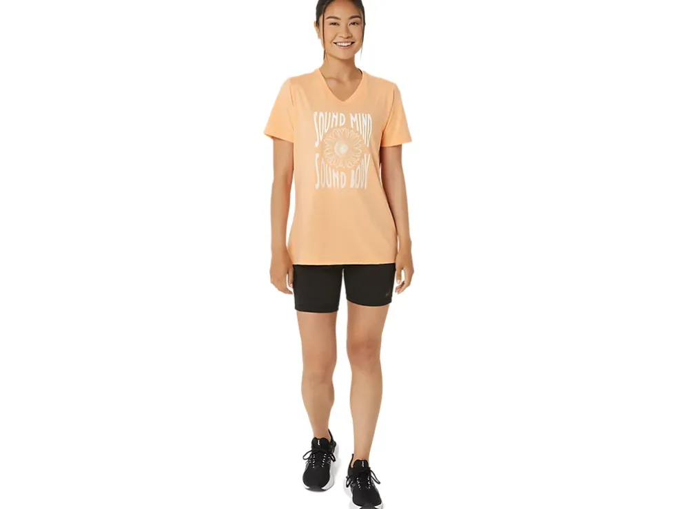 Store ASICS SUNFLOWER SLOGAN V-NECK Summer Dune