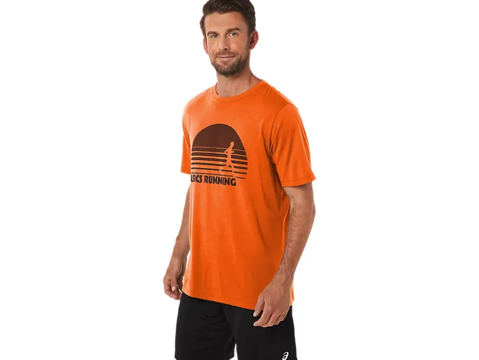 Fashion ASICS SUNRISE RUNNER GRAPHIC TEE Marigold Orange Heather