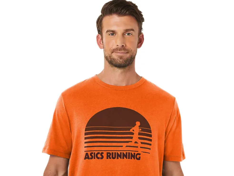 Fashion ASICS SUNRISE RUNNER GRAPHIC TEE Marigold Orange Heather