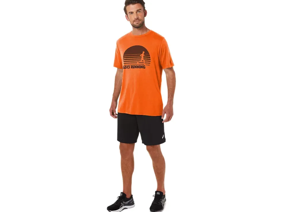 Fashion ASICS SUNRISE RUNNER GRAPHIC TEE Marigold Orange Heather