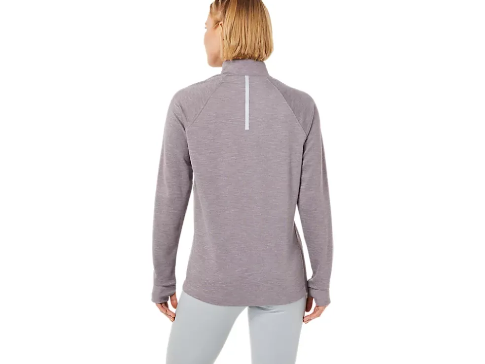 Shop ASICS THERMOPOLIS 1/4 ZIP Deep Mars Heather