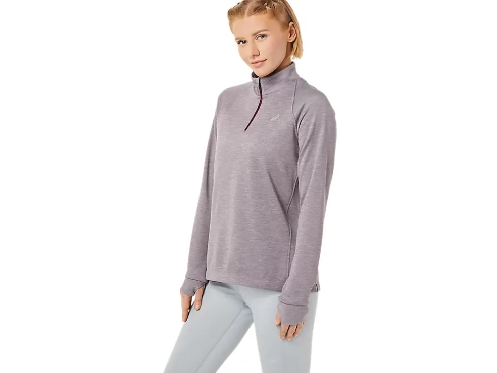 Shop ASICS THERMOPOLIS 1/4 ZIP Deep Mars Heather