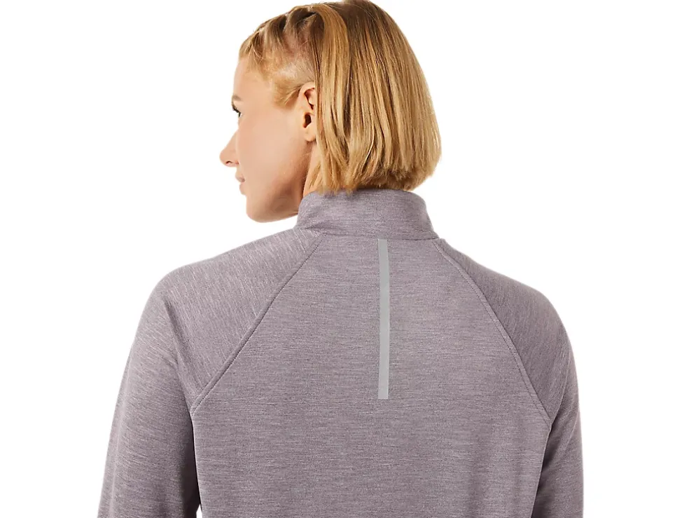 Shop ASICS THERMOPOLIS 1/4 ZIP Deep Mars Heather