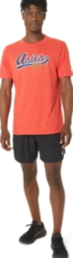Cheap ASICS UNISEX 77 BASEBALL TEE Classic Red Heather