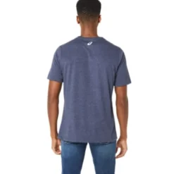 Fashion ASICS UNISEX BLUE JEAN MILE CREW TEE Peacoat Heather