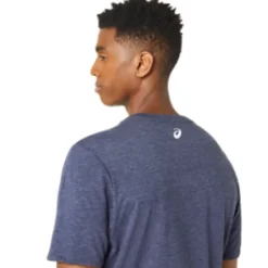 Fashion ASICS UNISEX BLUE JEAN MILE CREW TEE Peacoat Heather