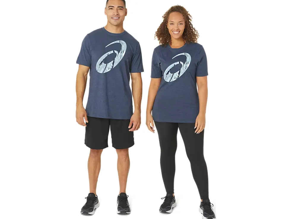 Shop ASICS UNISEX POLAR WINTER SHORT SLEEVE TEE Peacoat Heather
