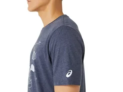 Best ASICS UNISEX SHOE SCHEMATIC TEE Peacoat Heather