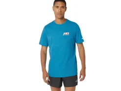 Shop ASICS UNISEX SMSB 1977 RUN CLUB SHORT SLEEVE TEE Island Blue Heather