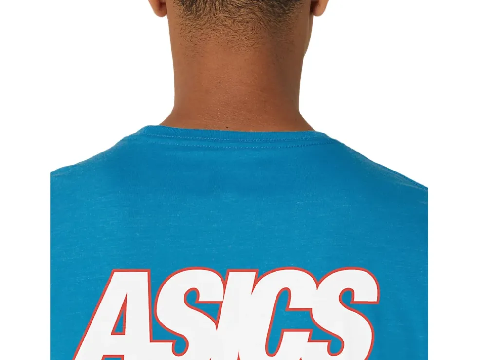 Shop ASICS UNISEX SMSB 1977 RUN CLUB SHORT SLEEVE TEE Island Blue Heather