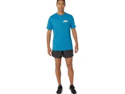 Shop ASICS UNISEX SMSB 1977 RUN CLUB SHORT SLEEVE TEE Island Blue Heather