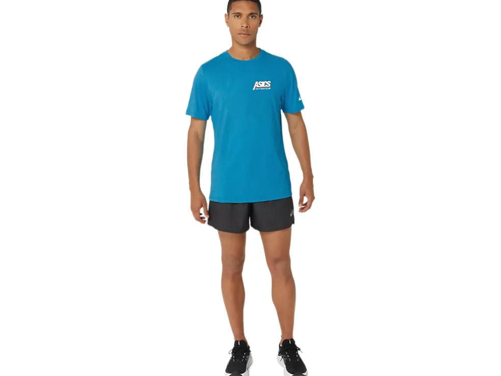Shop ASICS UNISEX SMSB 1977 RUN CLUB SHORT SLEEVE TEE Island Blue Heather
